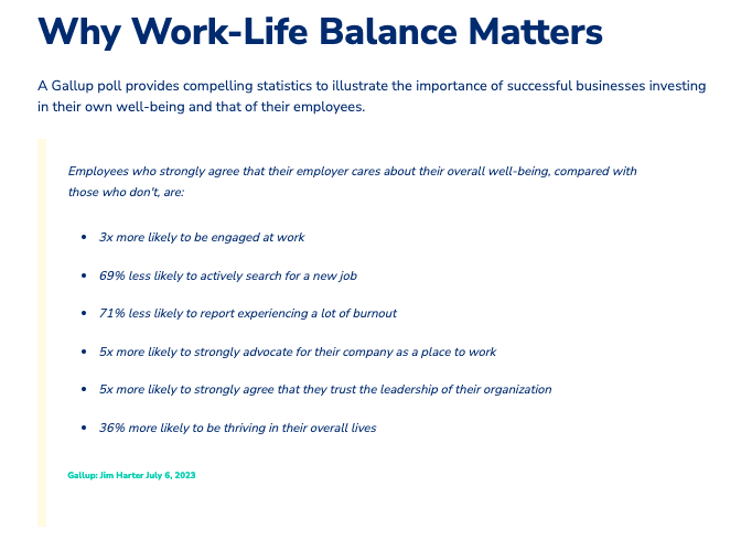Why Work Life Balance Matters - from Jim Harter's Gallup article