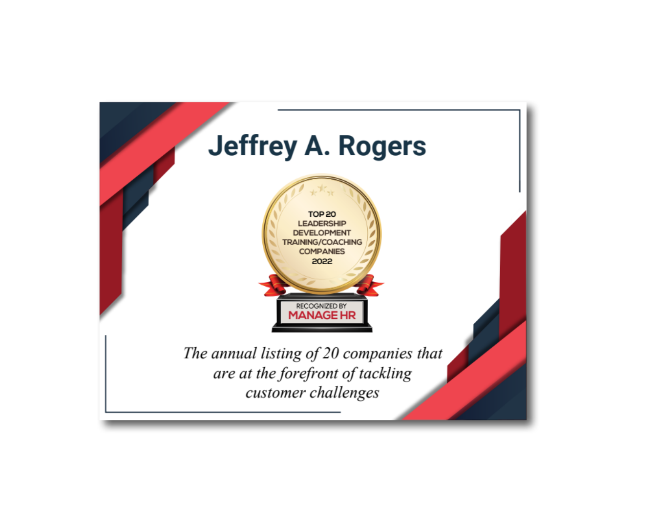 Jeff Rogers Coach:  The Preferred Business Coach article